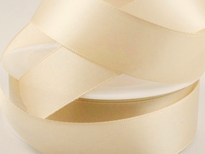 Cream Satin ribbon Double sided 3mm 7mm 10mm 15mm 25mm 38mm 50mm